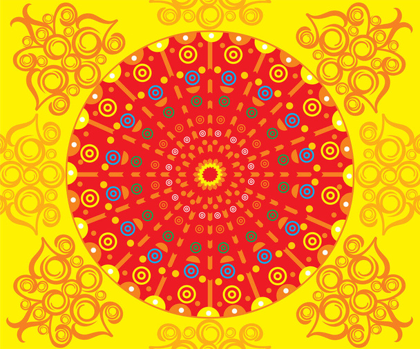 artistic creative red indian celebration floral background vector illustration - Vektor, obrázek