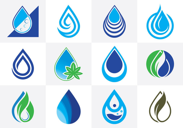 Diseños modernos de plantillas de logotipo de gota de agua abstracta. Icono de gota de agua. - Vector, imagen