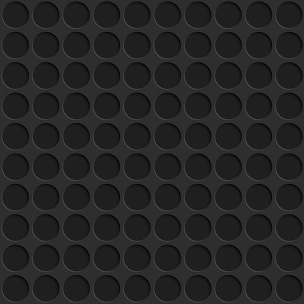 黒い色の円の穴を持つ抽象的なシームレスなパターン - ベクター画像