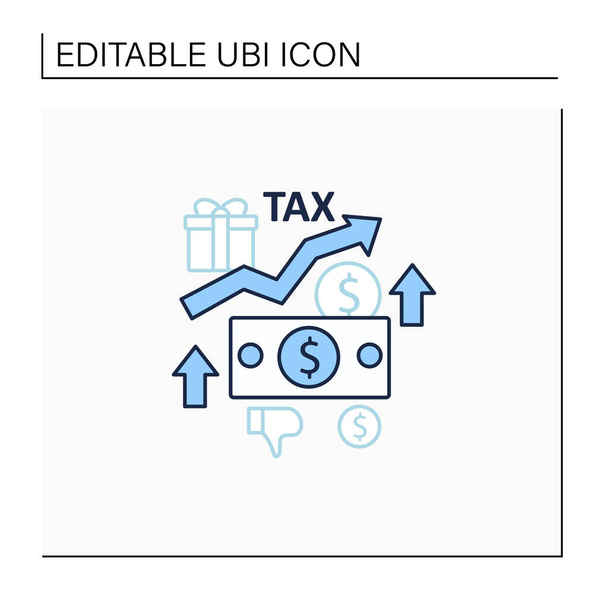 Higher taxes line icon - Vector, Image