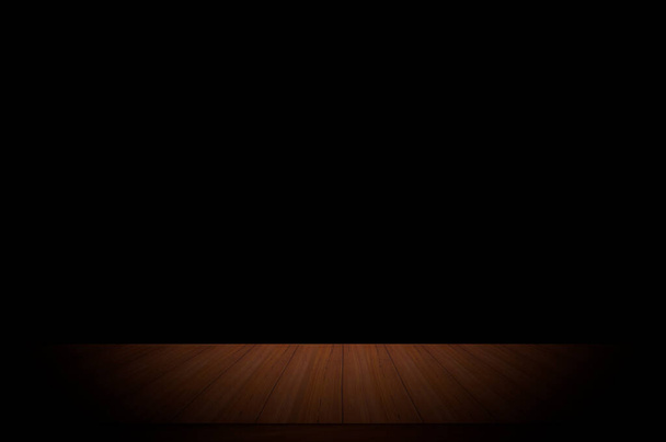 table en bois vide sur fond sombre - Photo, image