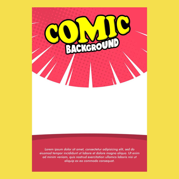 magazine cover template with cartoon comic style background with dot halftone. - Vector, Image