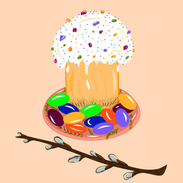 Easter celebration creative illustration. Colorful sketch. Idea for decors, logo, patterns, papers, covers, gifts, spring church holidays, celebration themes. Isolated vector artworks. - Διάνυσμα, εικόνα