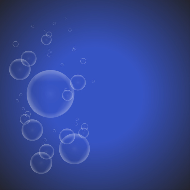 σαπουνόφουσκες σε μπλε φόντο - Διάνυσμα, εικόνα
