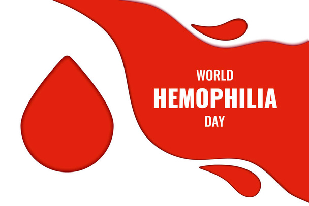 Hemophilia awareness paper cut blood drop poster - Vetor, Imagem