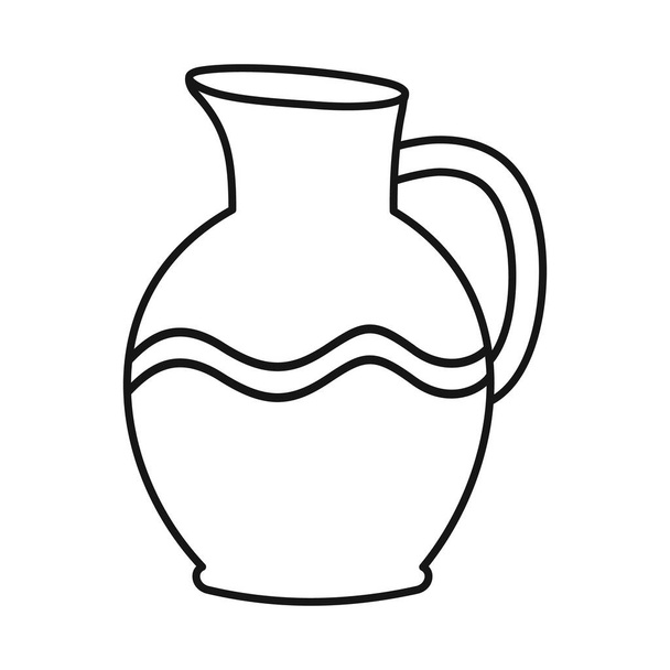 Isolated object of jug and clay logo. Graphic of jug and ceramic vector icon for stock. - Vektor, kép