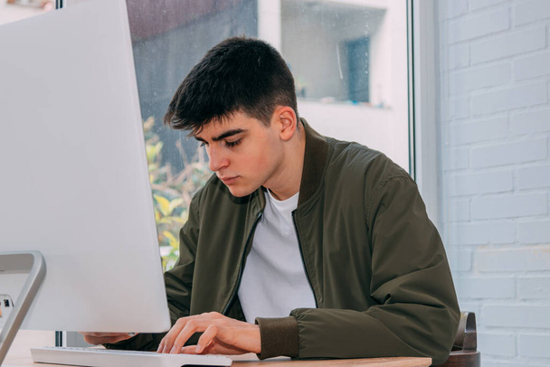 student with computer working or studying - Photo, Image