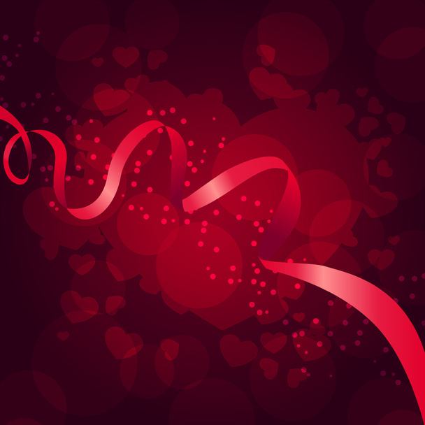 Beautiful saint valentine background with ribbon - Vector, Image