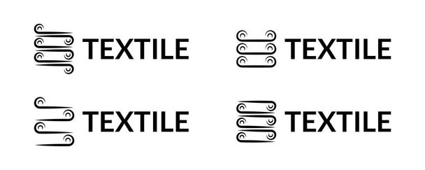 Ungewöhnliches textiles Logo. Vorlage für Geschäft, Werkstatt, Firma. - Vektor, Bild