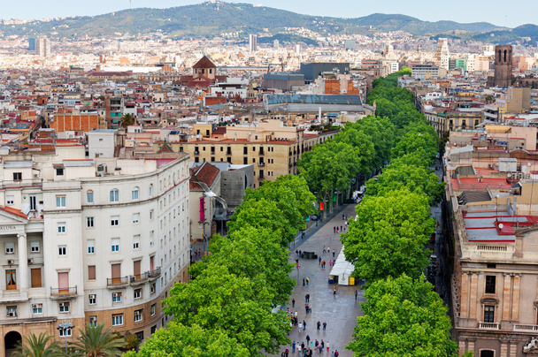 Las Ramblas de Barcelona, Vista aérea
 - Foto, Imagen