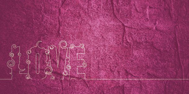 Valentines day card. Stone material grunge texture - Foto, afbeelding