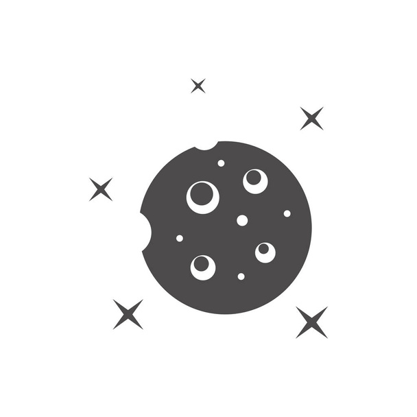 Icono de la luna en estilo plano.Ilustración vectorial. - Vector, imagen