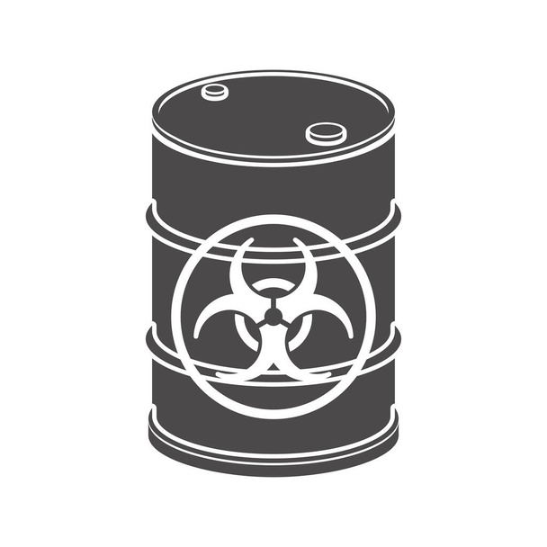 Metal barrel with biological waste icon.Vector illustration. - Vektor, obrázek