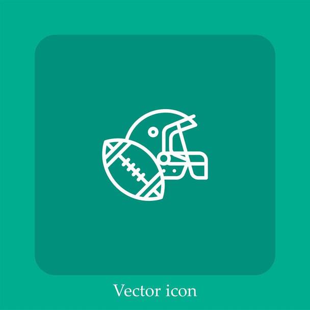 ícone vetor de futebol americano icon.Line linear com curso Editável - Vetor, Imagem