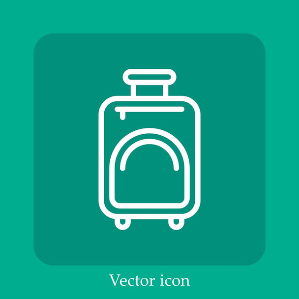 suitcase vector icon linear icon.Line with Editable stroke - Vector, Image
