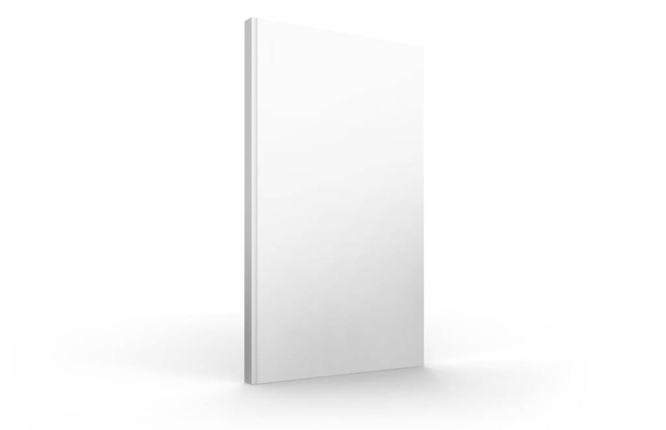 Blank Magazine, Book Cover Mockup 3D Εικονογράφηση με Προοπτική Προβολή. Πρότυπο τυφλού φυλλαδίου που απομονώνεται σε λευκό φόντο. - Φωτογραφία, εικόνα