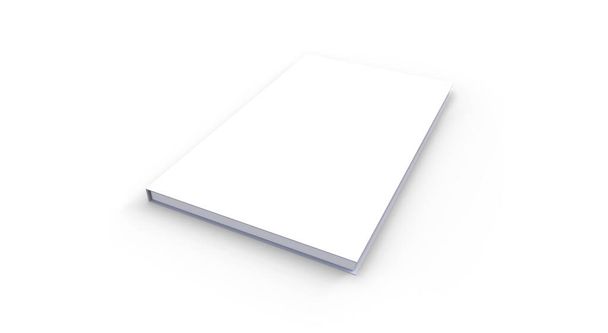 Revista em branco, capa de livro ilustração 3D Mockup com perspectiva. Modelo de folheto em branco isolado em fundo branco. - Foto, Imagem