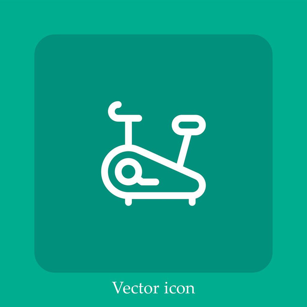 stationary bike vector icon linear icon.Line with Editable stroke - Vector, Image