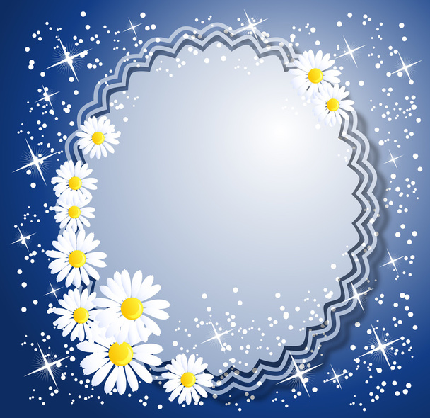 Цветочный фон со звездами и место для текста или фотографии
 - Вектор,изображение
