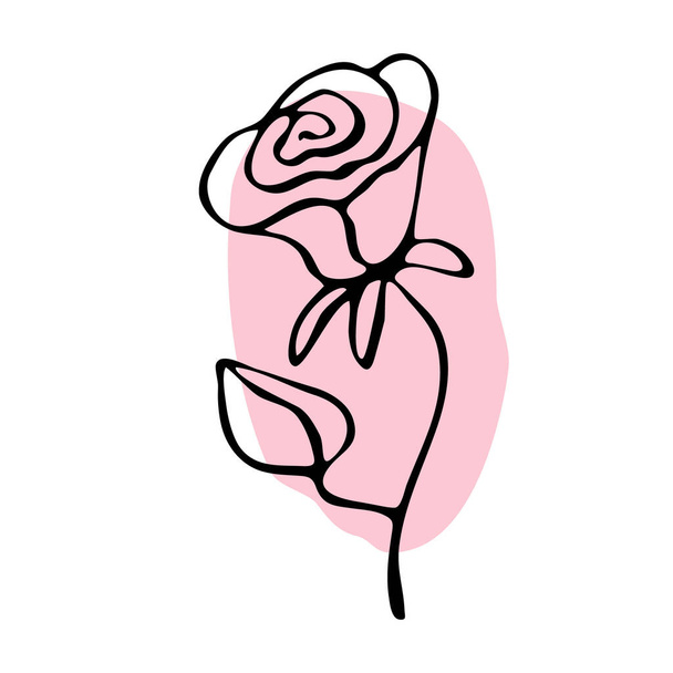 doodle spring flower line art. hand-drawn plant - Διάνυσμα, εικόνα