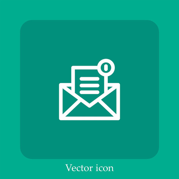 icono de vector de correo icon.Line lineal con carrera editable - Vector, imagen