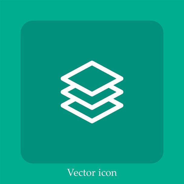 layers vector icon linear icon.Line with Editable stroke - Vector, Image