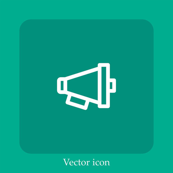 Мегафон векторна іконка лінійної піктограми. Рядок з відредагованим ходом
 - Вектор, зображення