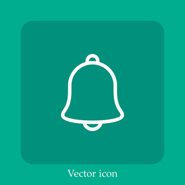 Ikona vektoru alarmu lineární ikonou.Čára s upravitelným tahem - Vektor, obrázek