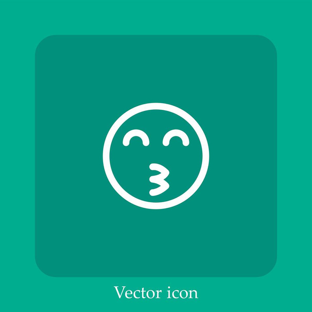 icona vettoriale bacio icon.Line lineare con ictus modificabile - Vettoriali, immagini
