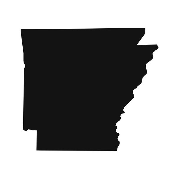 Arkansas mapa negro sobre fondo blanco - Vector, imagen