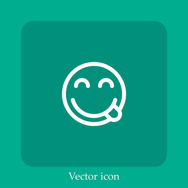 Ícone de vetor de língua linear icon.Line com curso editável - Vetor, Imagem