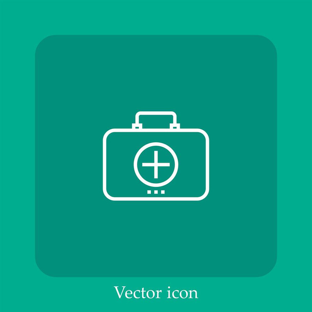 first aid kit   vector icon linear icon.Line with Editable stroke - Vector, Image