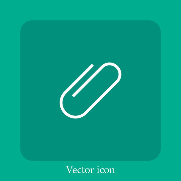 attachment vector icon linear icon.Line with Editable stroke - Vector, Image