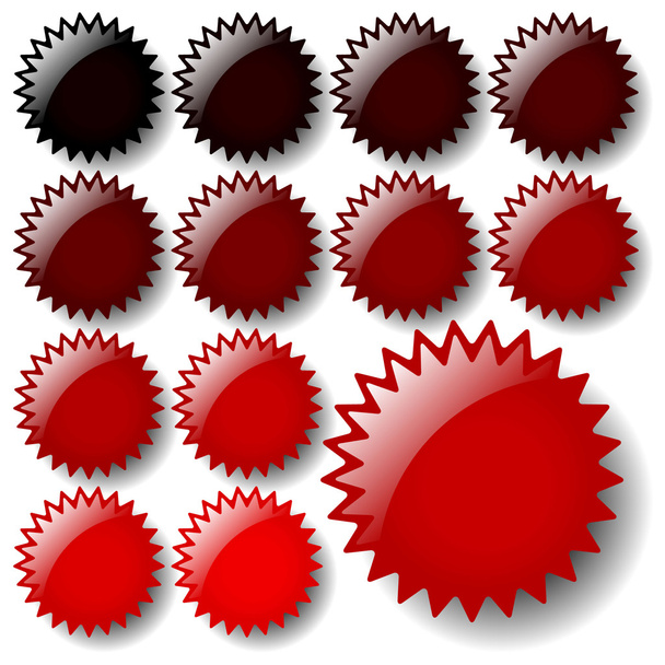 Satz roter Sterne-Symbole. verfügbar in den Formaten jpeg und eps8. - Vektor, Bild