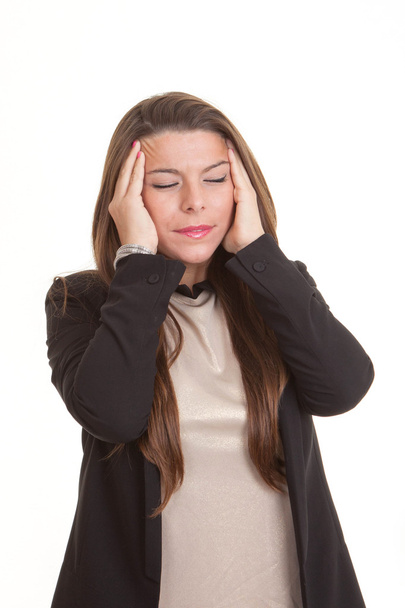 woman with stress headache - 写真・画像