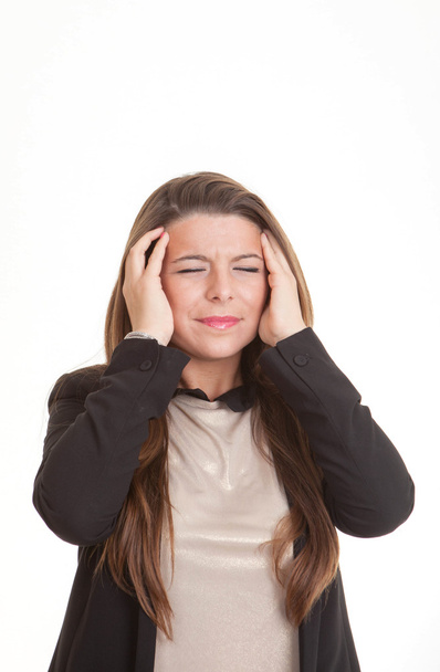depressed woman with headache or pain - Φωτογραφία, εικόνα