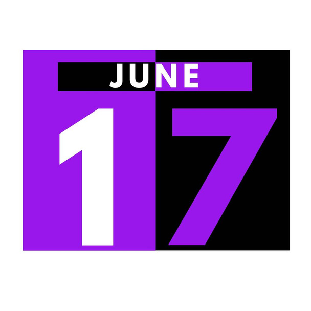 17 июня. Современная иконка ежедневного календаря .дата, день, месяц .календарь на июнь месяц - Фото, изображение