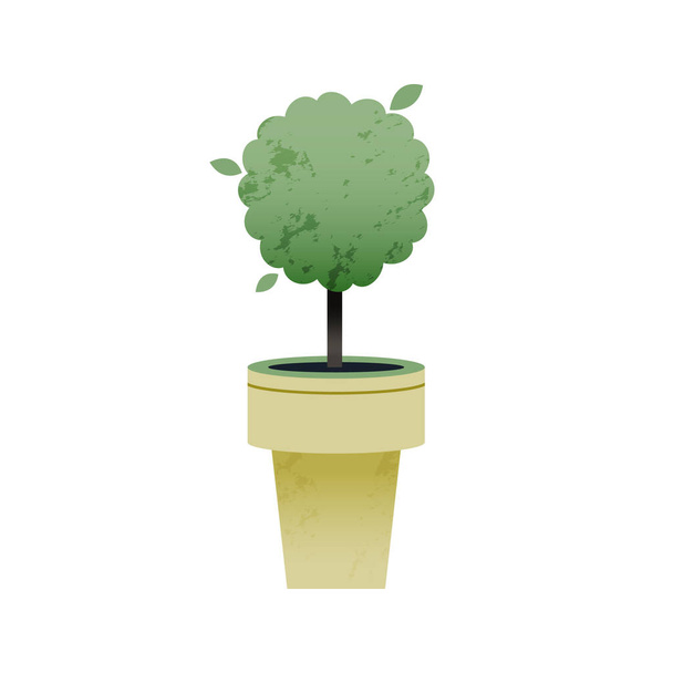 Growing Plant in Pot. Modern Flat Vector Illustration. Gardening Concept. Social Media Template. - Vector, Image