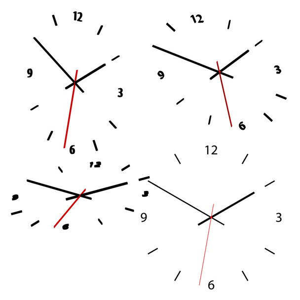Set of 4 clocks. Available in jpeg and eps8 formats. - Vector, Image
