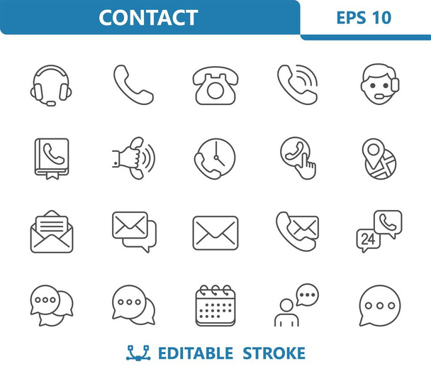 Contact, Contact Us Icons Set - Vector, Image