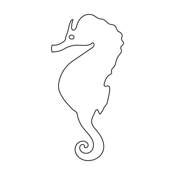 Icona vettoriale del cavallo marino. Illustrazione isolata dell'icona vettoriale del contorno su sfondo bianco cavallo marino. - Vettoriali, immagini
