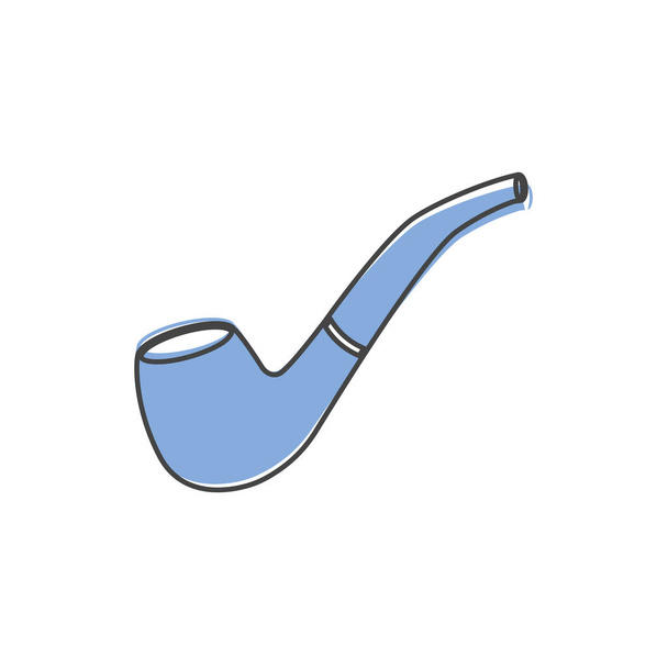  Векторна іконка курильної труби в мультиплікаційному стилі на білому ізольованому фоні. Шари, згруповані для легкого редагування ілюстрацій. Для вашого дизайну
. - Вектор, зображення