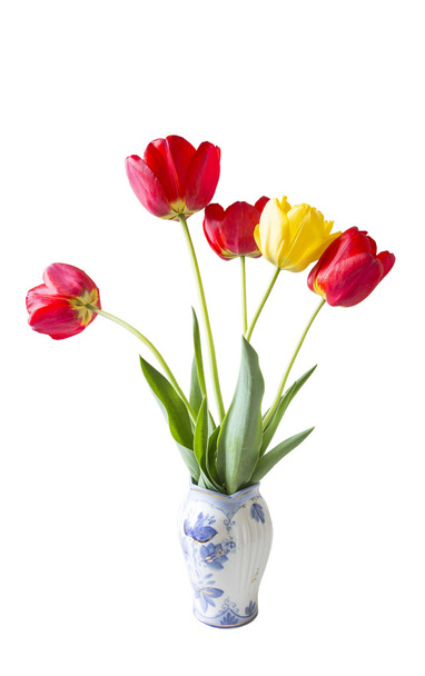 Bouquet of tulips in a vase - Fotoğraf, Görsel