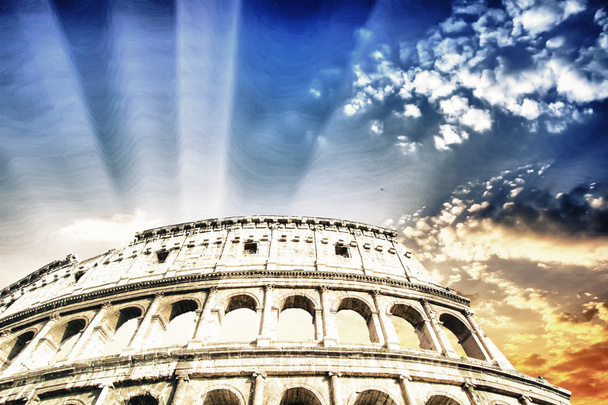 Beautiful sky above colosseum in Rome - Fotoğraf, Görsel