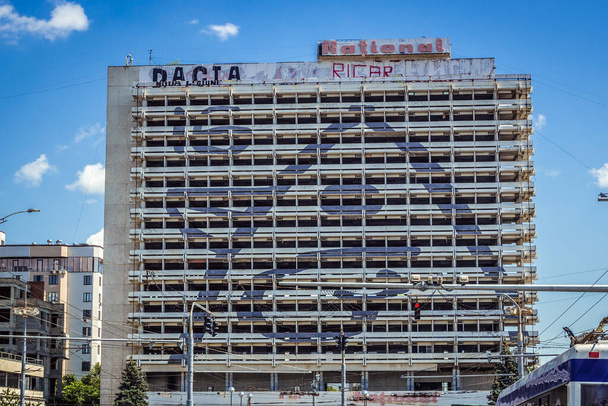 Chisinau, Moldova, July 17, 2019: Exterior view of Hotel National - former Intourist Hotel in Chisinau city - Fotoğraf, Görsel