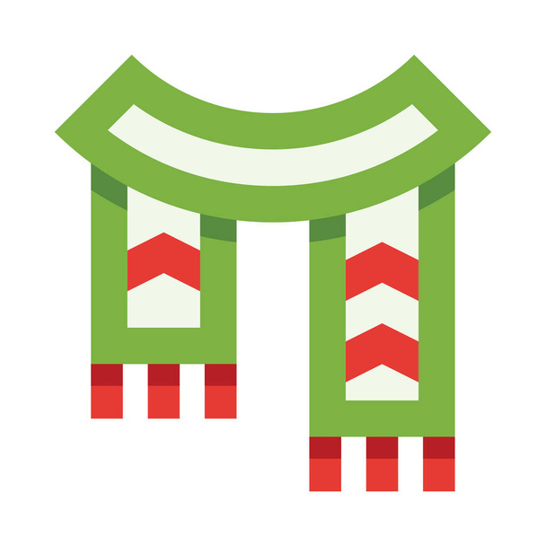 navidad bufanda icono, ilustración vectorial aislado sobre fondo blanco - Vector, imagen