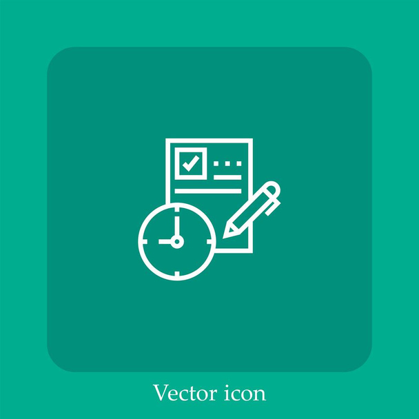 icona vettoriale esame icon.Line lineare con ictus modificabile - Vettoriali, immagini