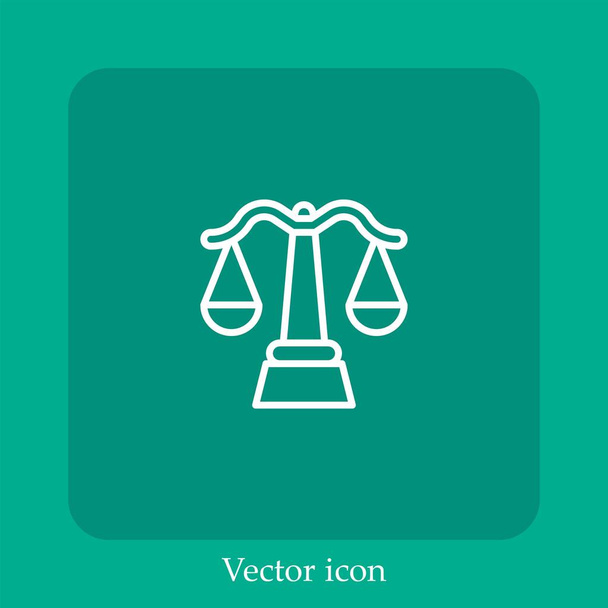 justice scale vector icon linear icon.Line with Editable stroke - Vector, Image