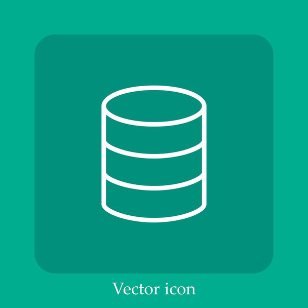 иконка вектора базы данных linear icon.Line с редактируемым штрихом - Вектор,изображение