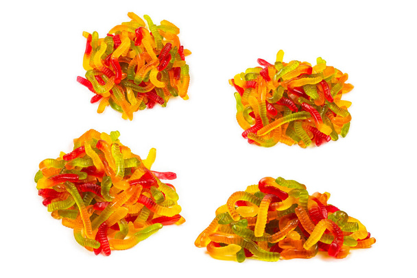 Juicy colorful jelly sweets. Gummy candies. Snakes.  - Photo, Image